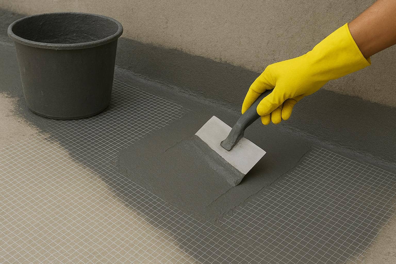 Aplicação de impermeabilização cimentícia